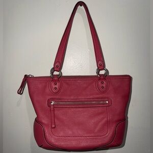 Coach Red Leather Shoulder Bag